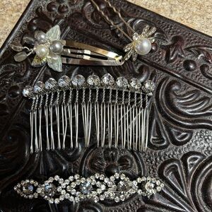 Bridal Silver Hair Accessories Set